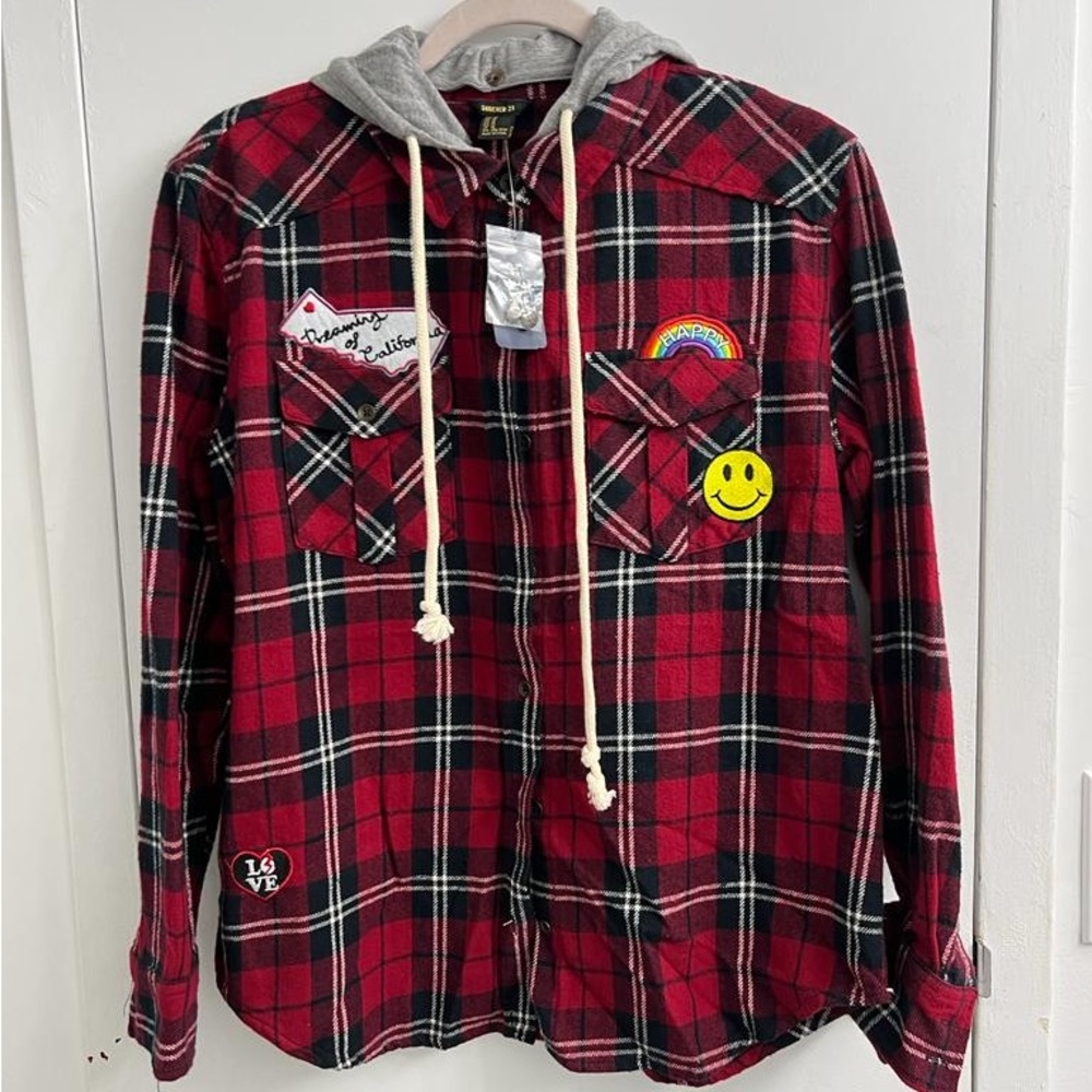 Forever 21 shacket hooded
